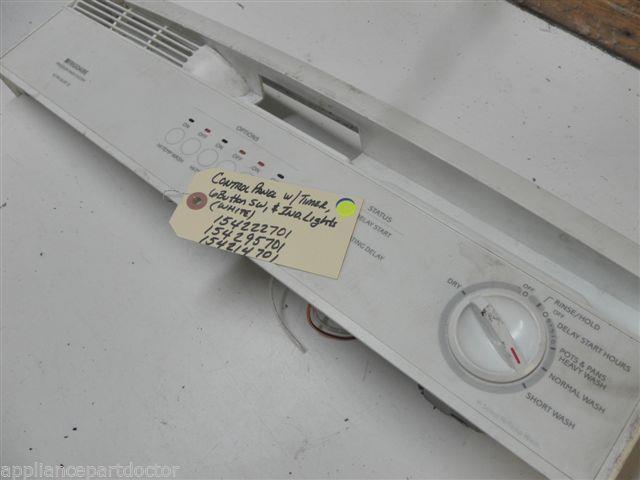 FRIGIDAIRE DISHWASHER 154222701 154295701 154214701 WHITE CONTROL PANEL SEE NOTE FRIGIDAIRE DISHWASHER 154222701 154295701 154214701 WHITE CONTROL PANEL SEE NOTE